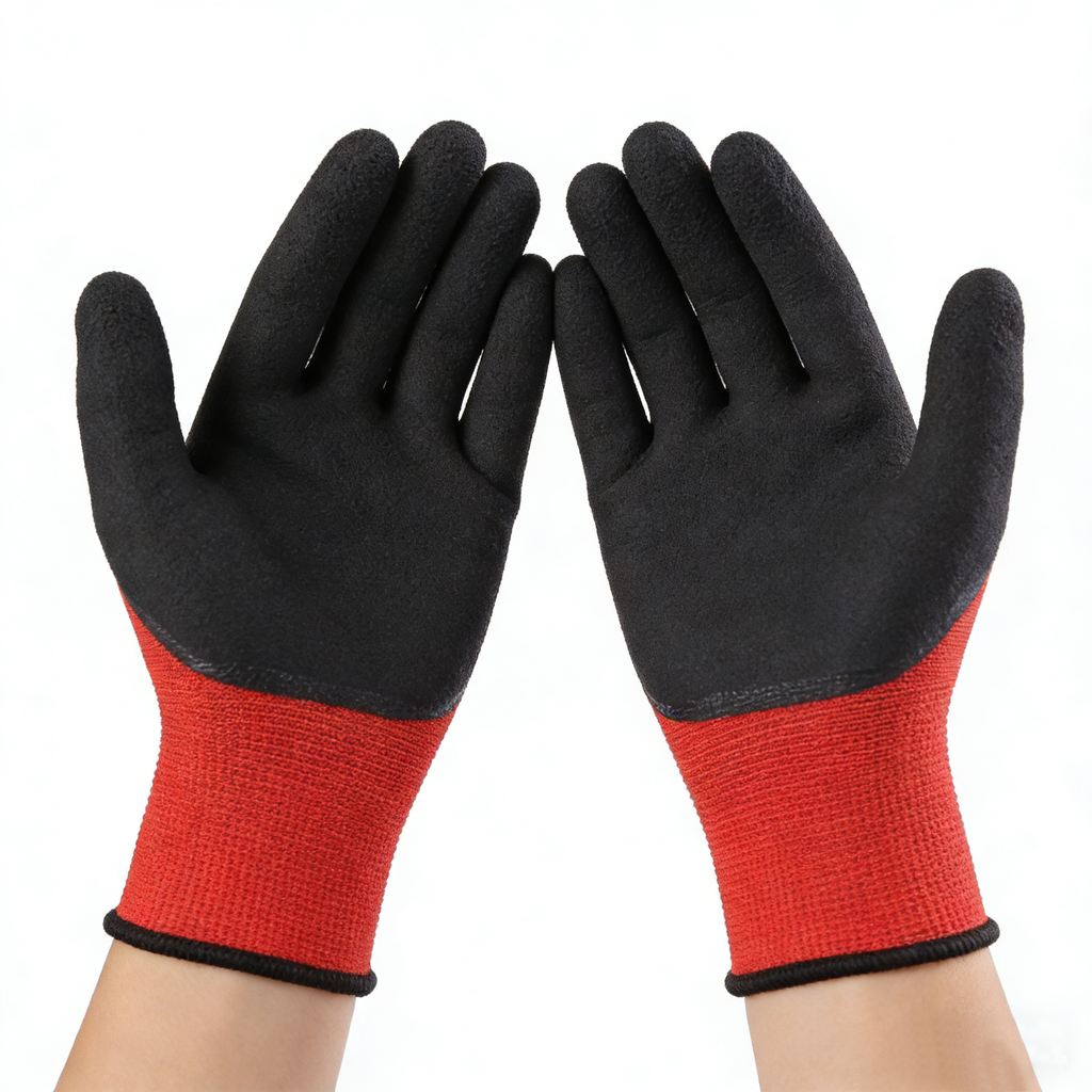 13 Gauge Polyester Lining Latex Foam Coated Gloves