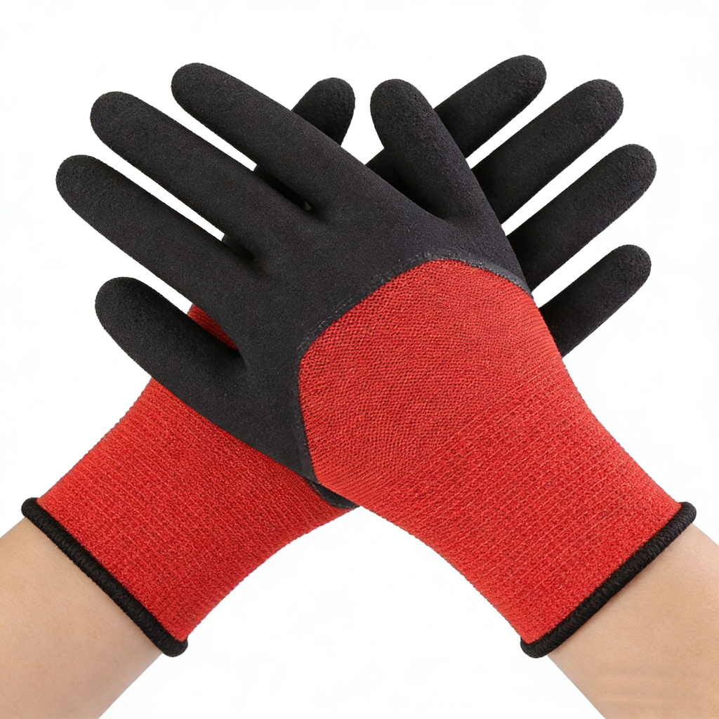13 Gauge Polyester Lining Latex Foam Coated Gloves