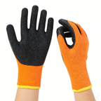 Looped Lining Crinkle Latex Coated Gloves