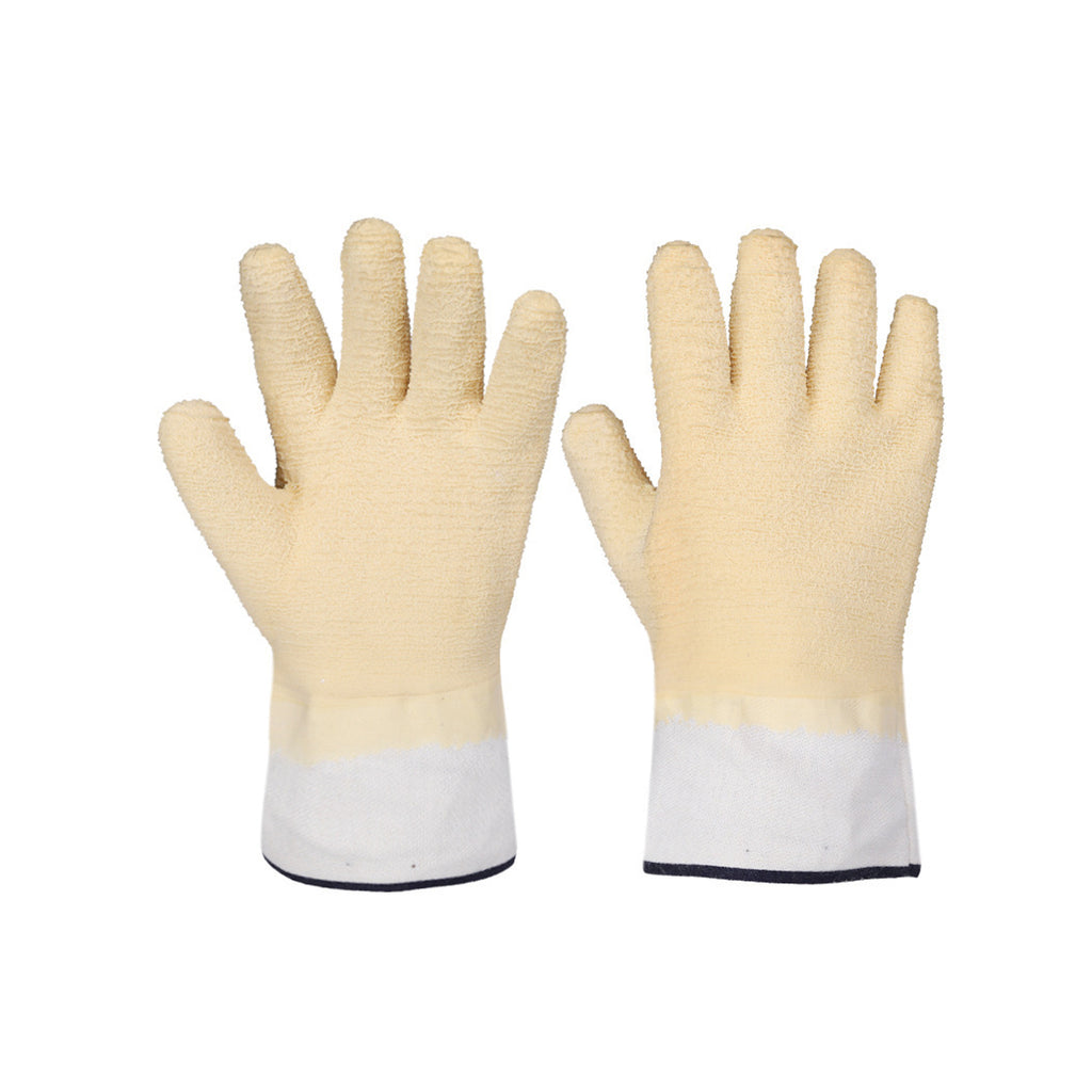 Jersey Lining Safety Cuff Latex Coated Gloves