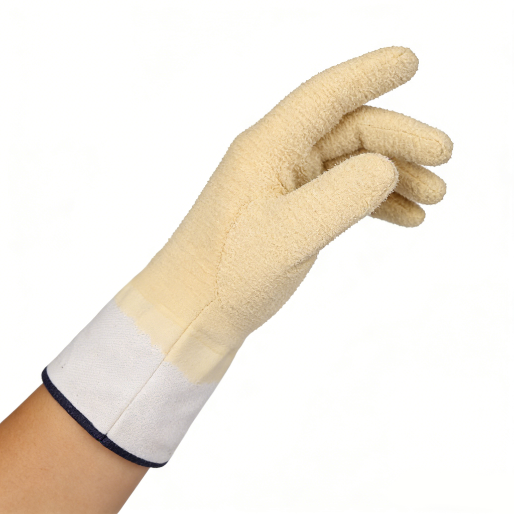 Jersey Lining Safety Cuff Latex Coated Gloves