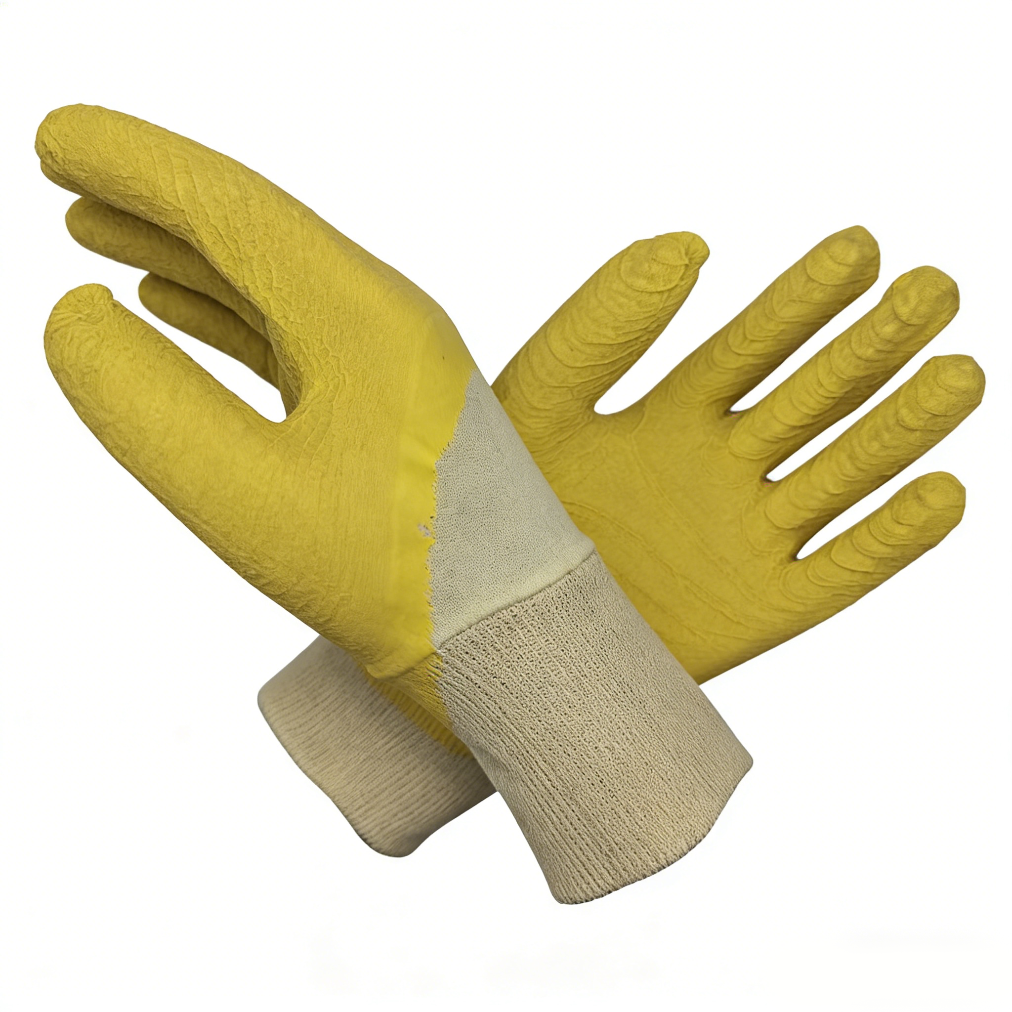 Knitted Wrist Jersey Lining Latex Coated Gloves
