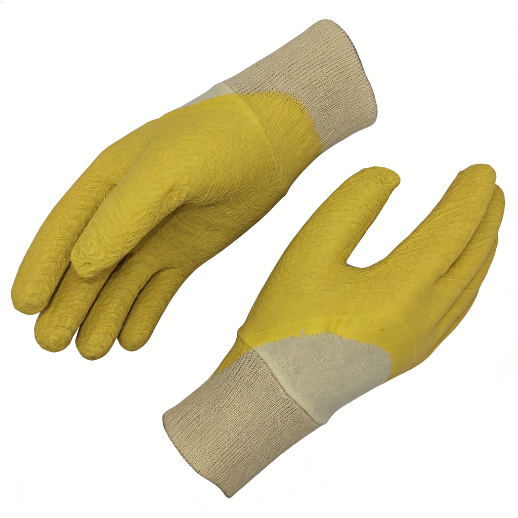 Knitted Wrist Jersey Lining Latex Coated Gloves