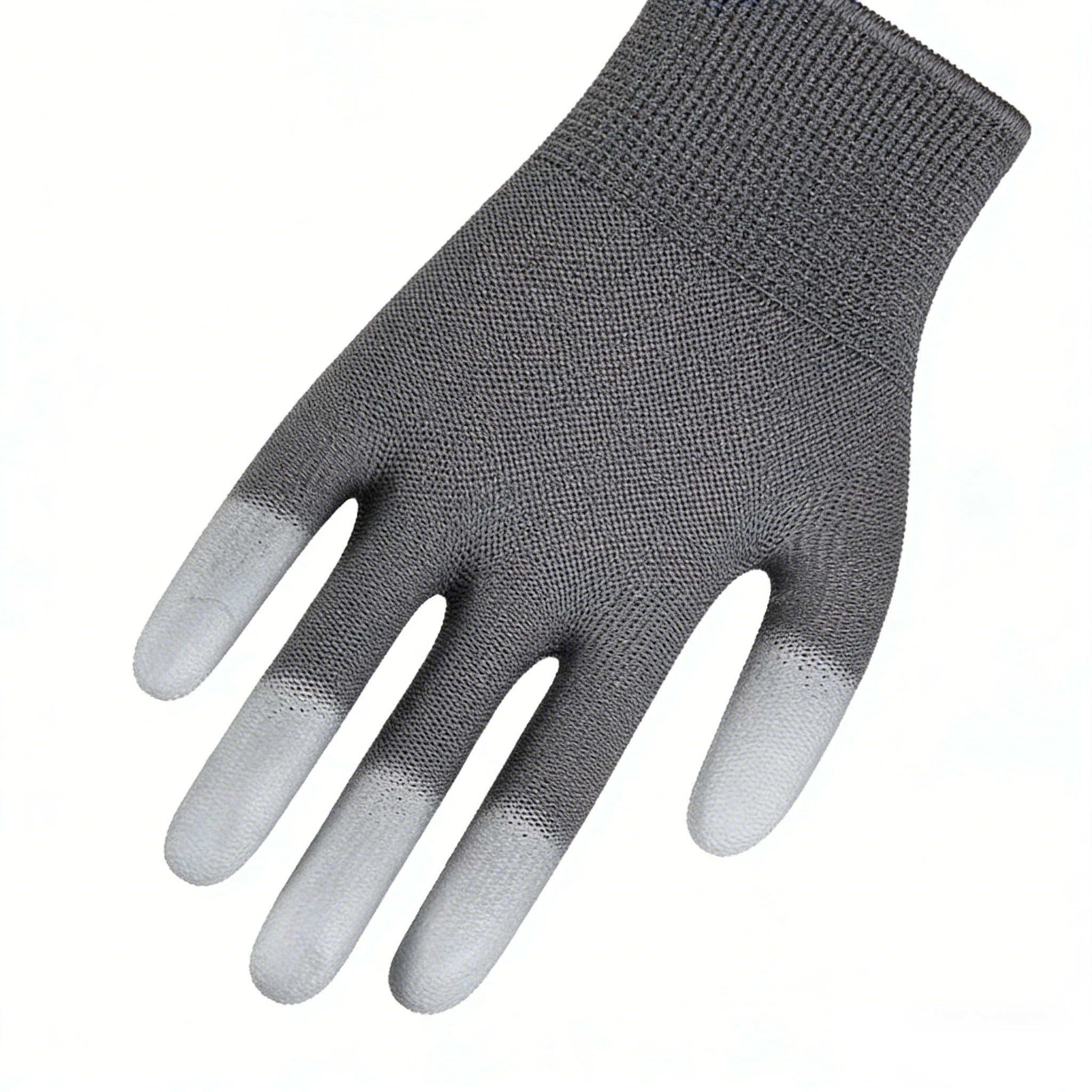 13G Polyester PU Finger Coated Gloves