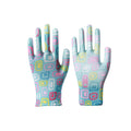 13G Flower Print Polyester PU Palm Coated Gloves