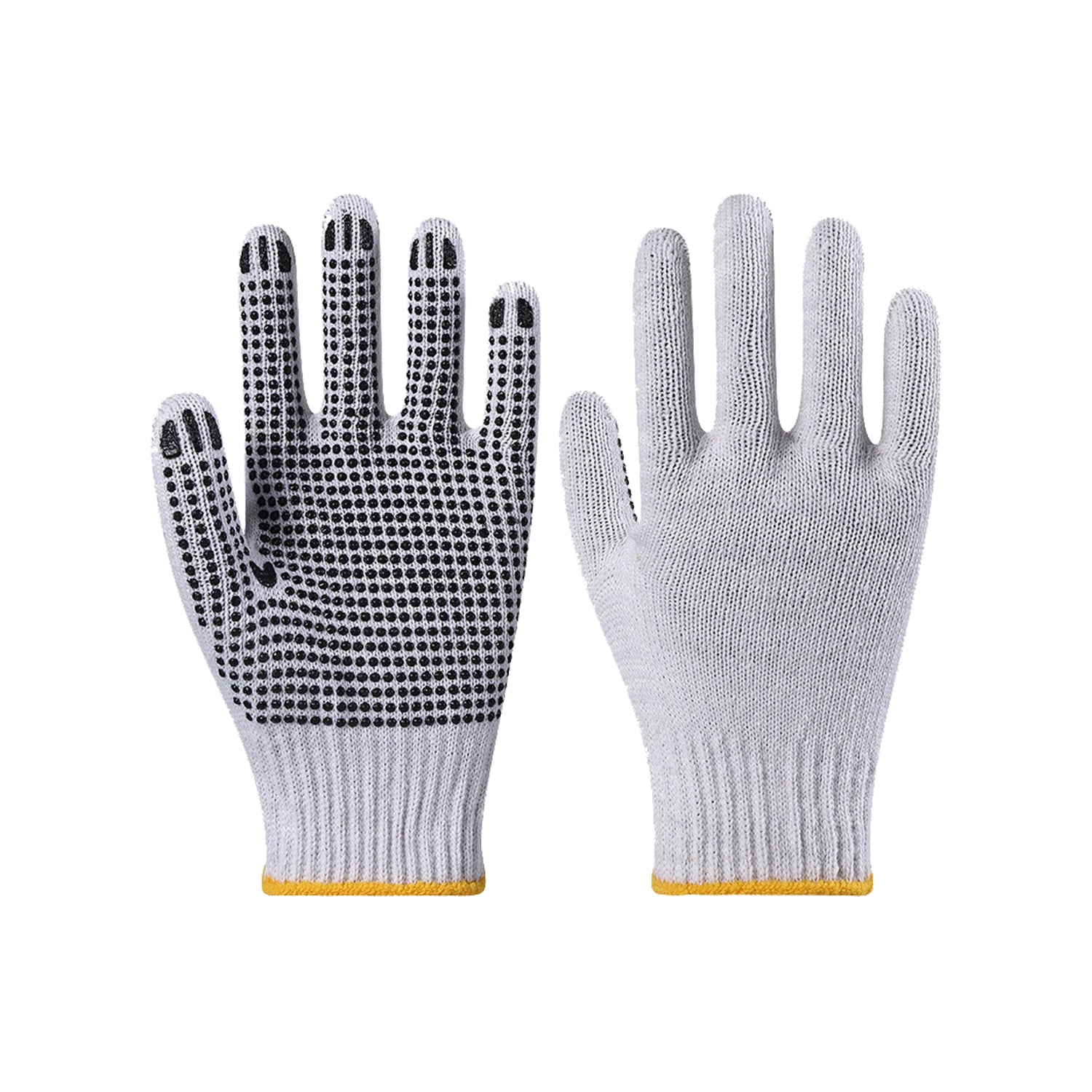 10 Gauge Original White PVC Dotted Gloves