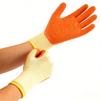 10 Gauge 5Threads Poly-Cotton Crinkle Latex Coated Gloves