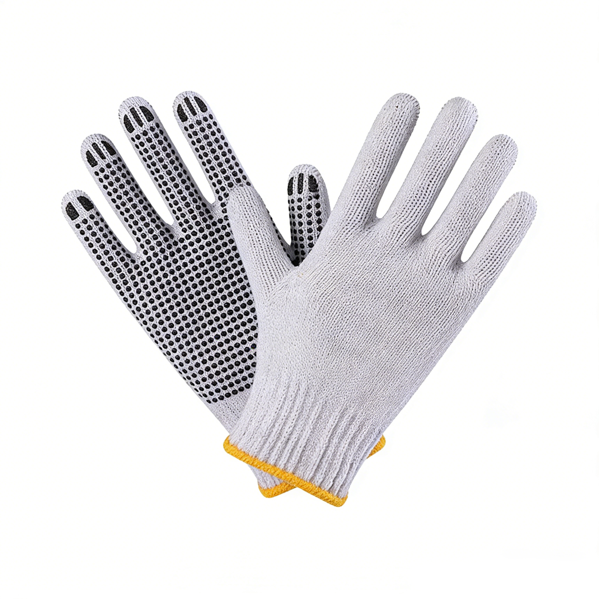 10 Gauge Original White PVC Dotted Gloves