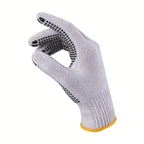 10 Gauge Original White PVC Dotted Gloves