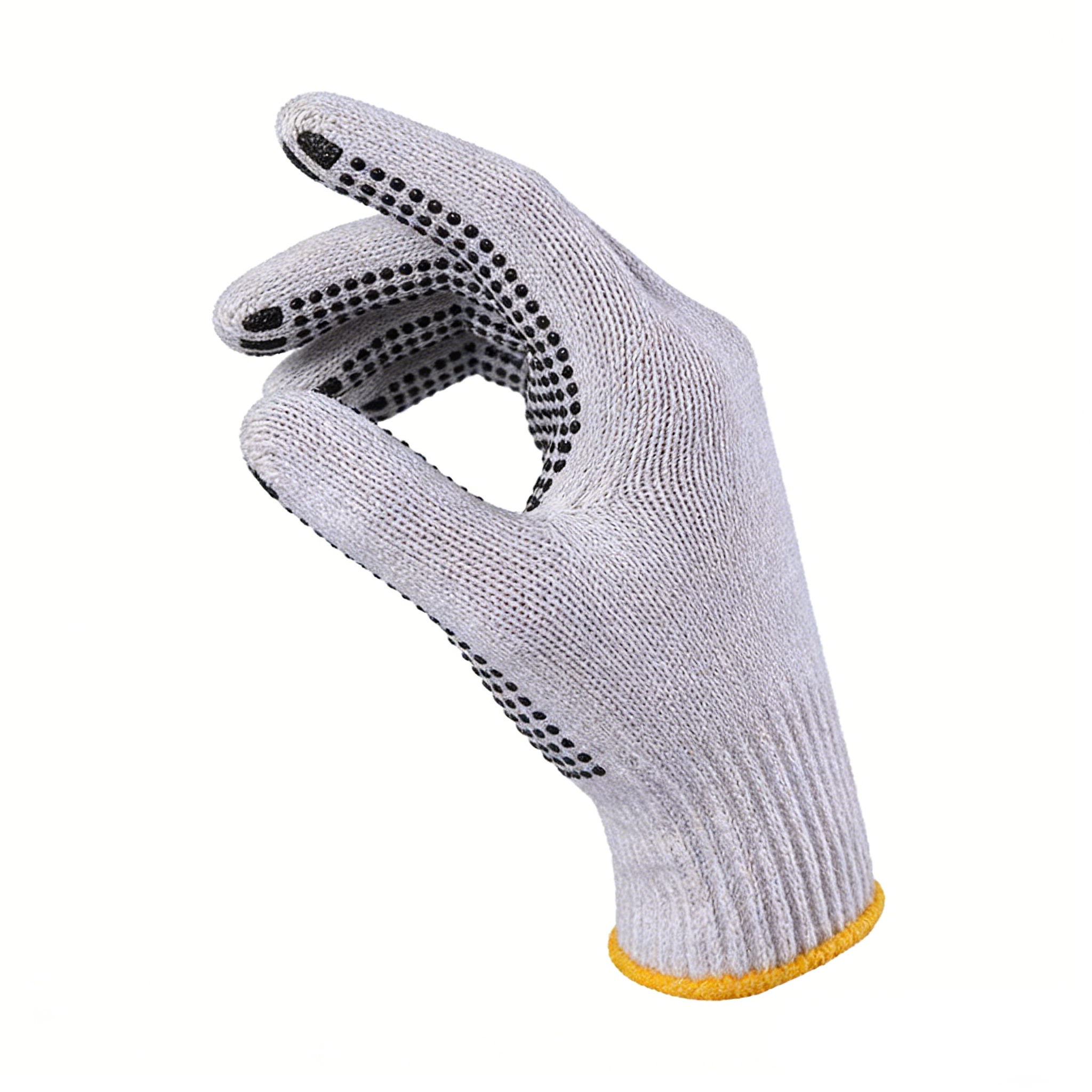 10 Gauge Original White PVC Dotted Gloves