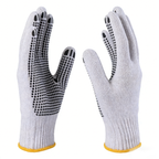 10 Gauge Original White PVC Dotted Gloves