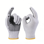 10 Gauge Original White PVC Dotted Gloves