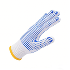 10 Gauge Bleached White Double Side PVC Dotted Gloves