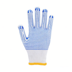 10 Gauge Bleached White Double Side PVC Dotted Gloves