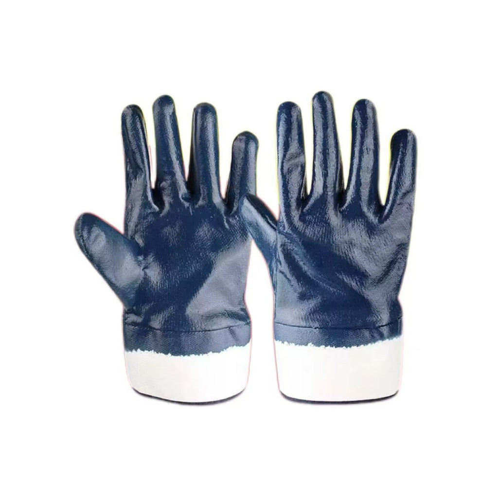 Jersey Lining Safety Cuff Nitrile Coated Gloves