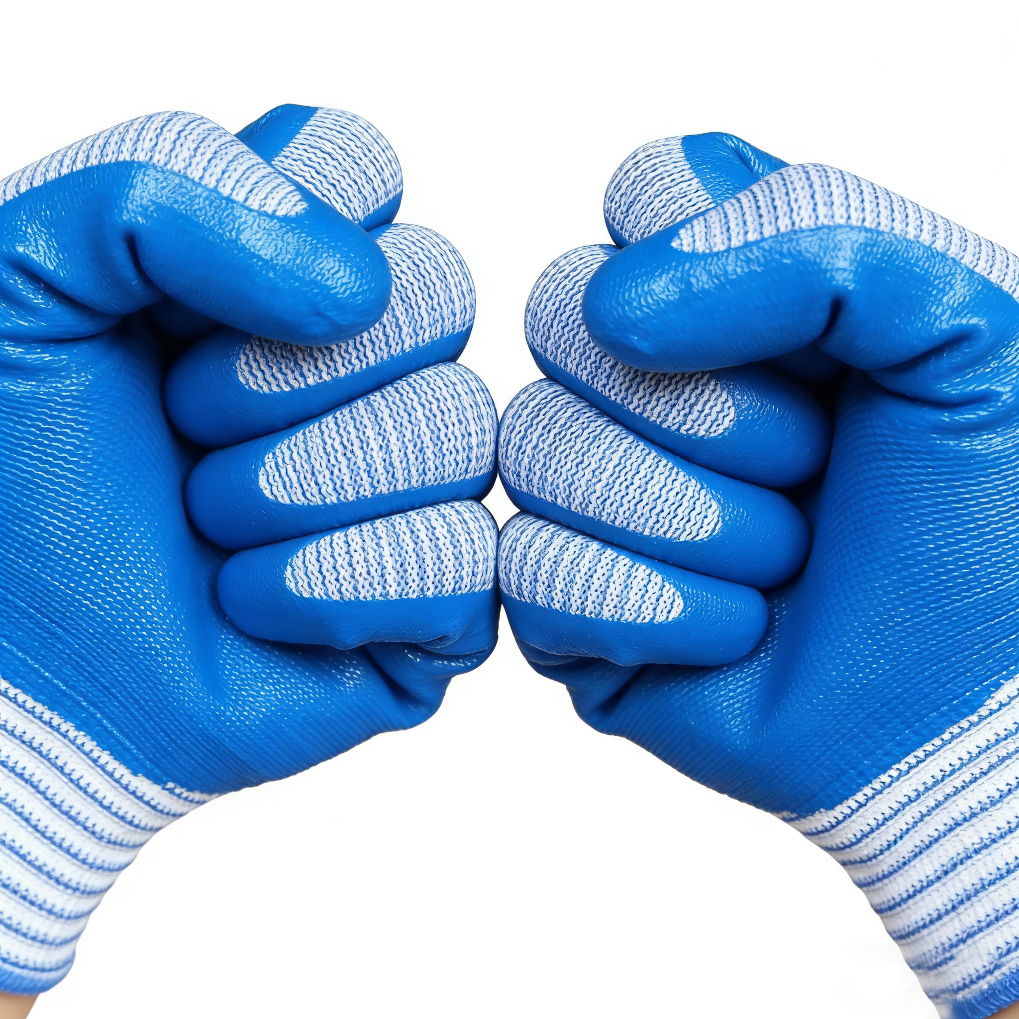 13G Zebra Polyester Nitrile Coated Gloves