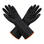 Black latex industrial gloves