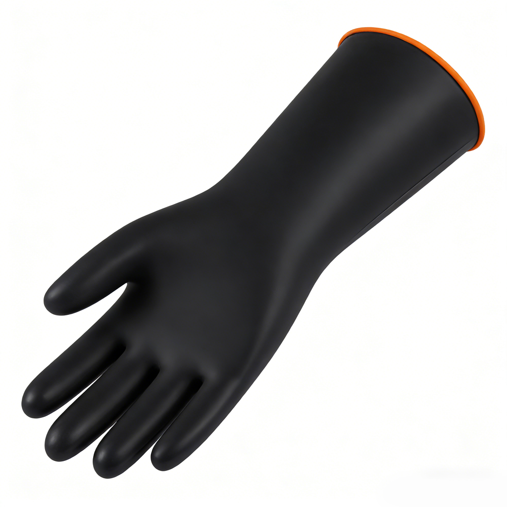 Black latex industrial gloves