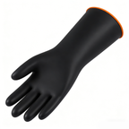 Black latex industrial gloves