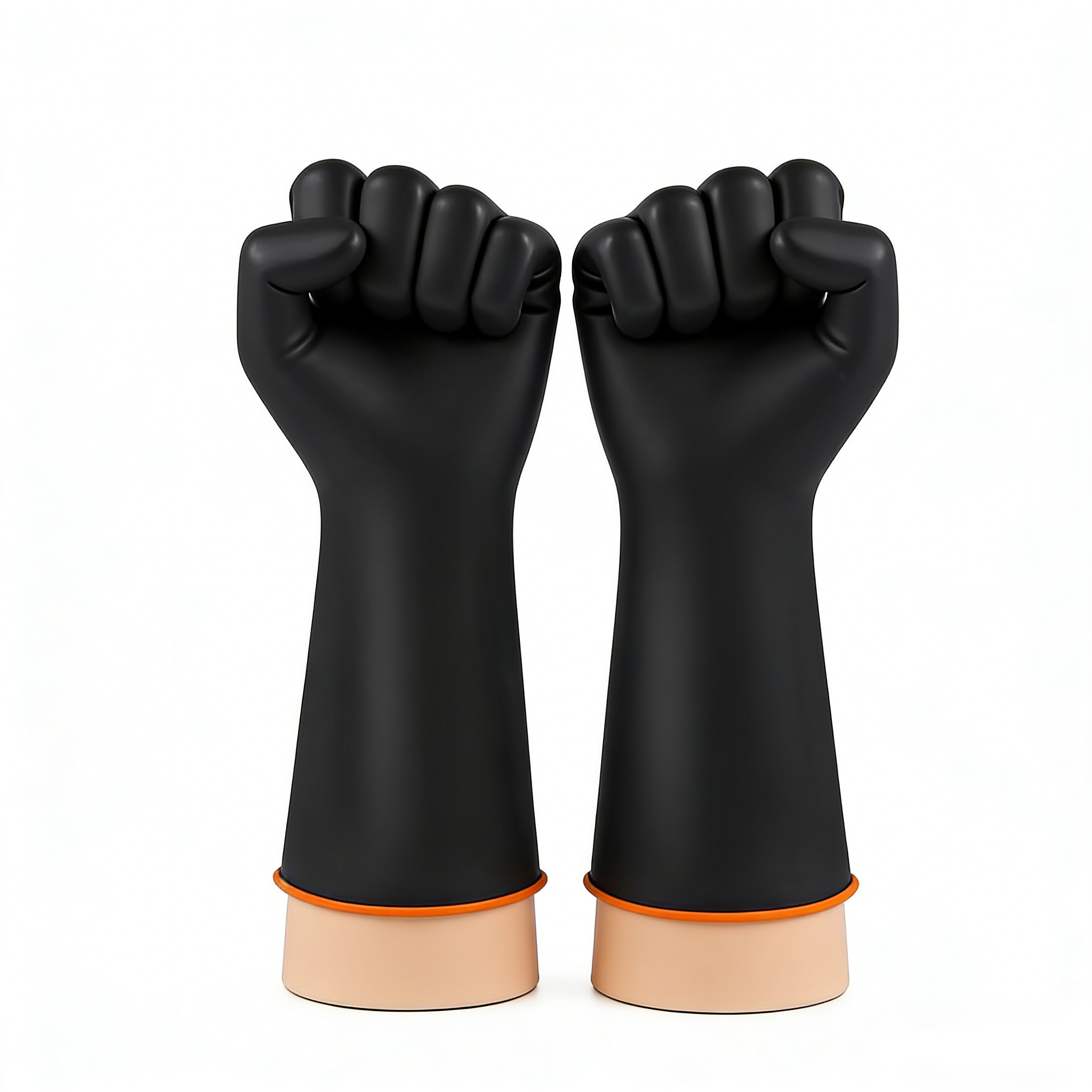 Black latex industrial gloves