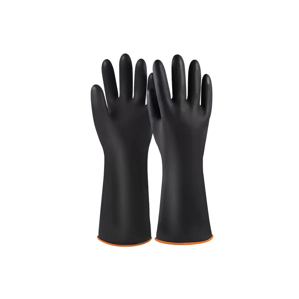Black latex industrial gloves