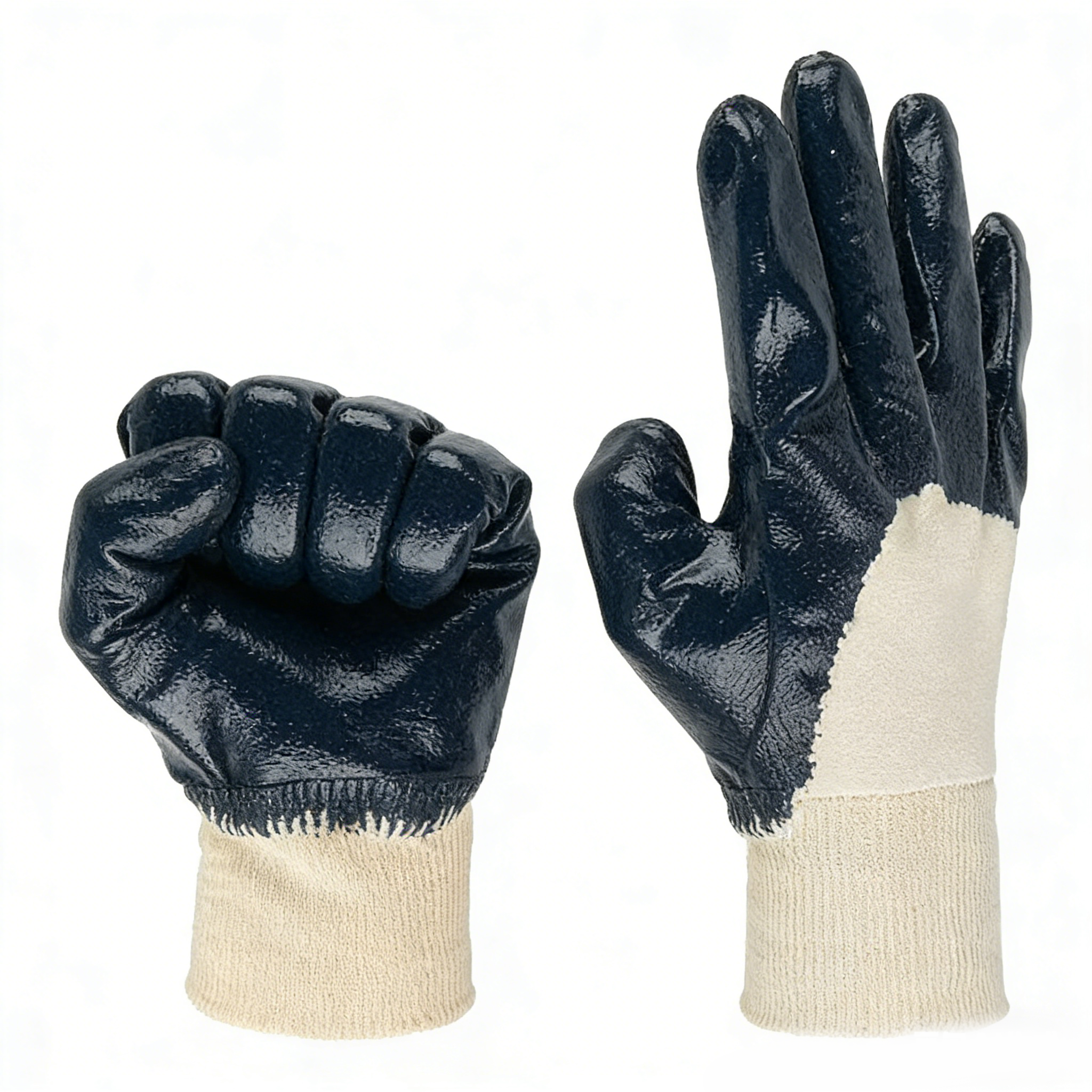 Knitted Wrist Jersey Lining Nitrile Coated Gloves