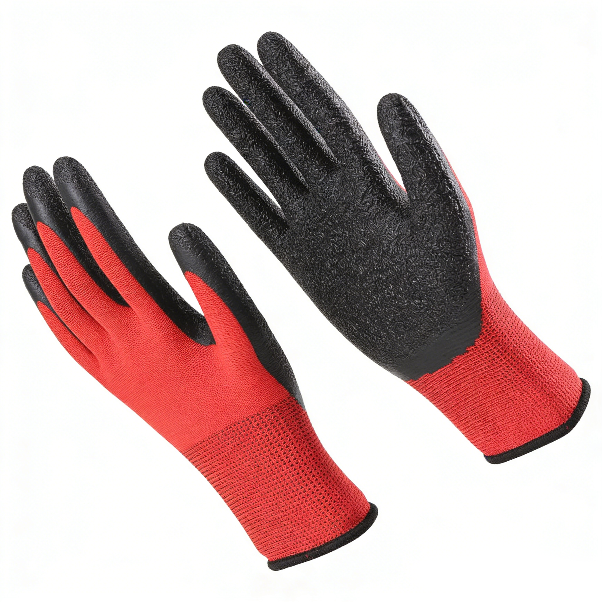 13G Polyester Crinkle Latex Coated Gloves
