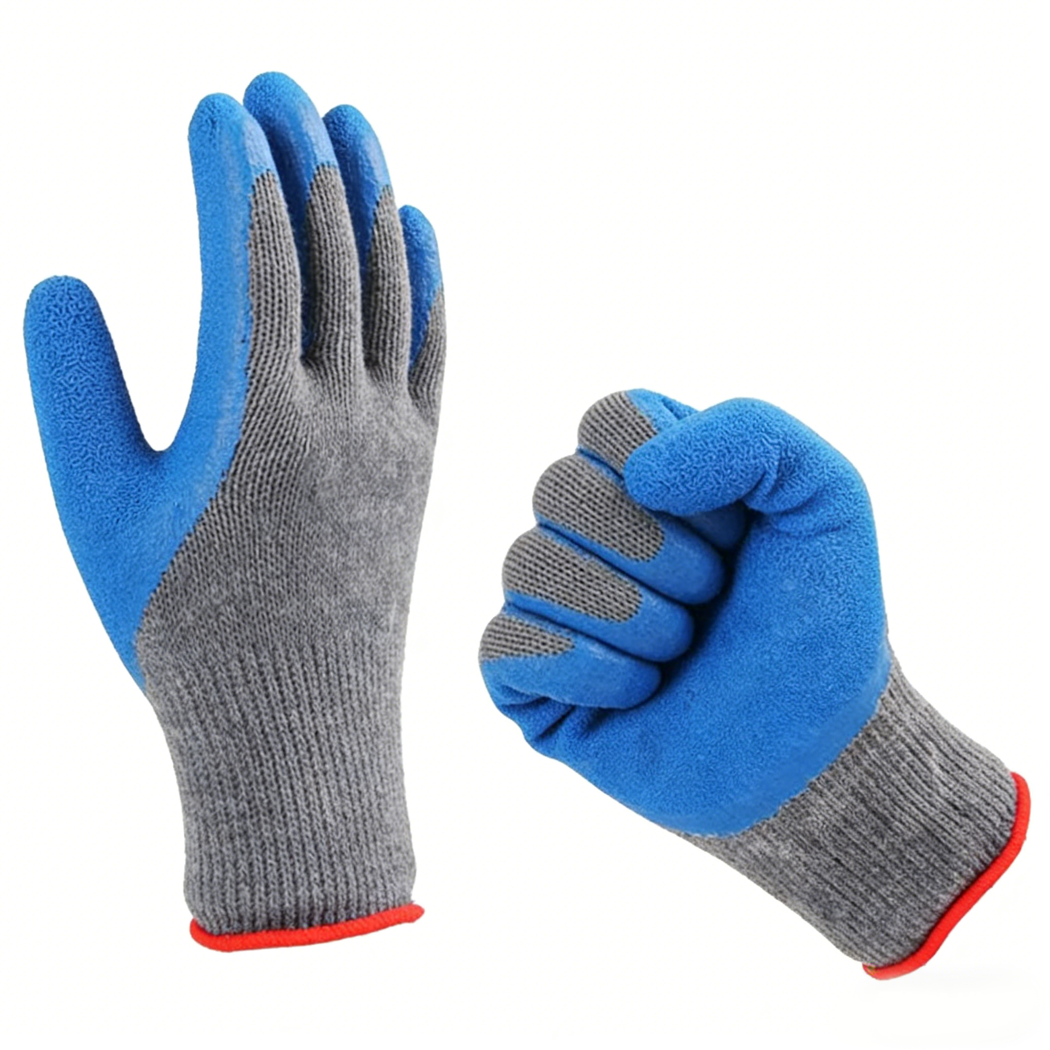 10 Gauge 2Threads Poly-Cotton Crinkle Latex Coated Gloves