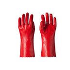 Red industrial PVC chemical gloves