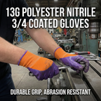 13G Polyester Nitrile 3/4 Coated Gloves