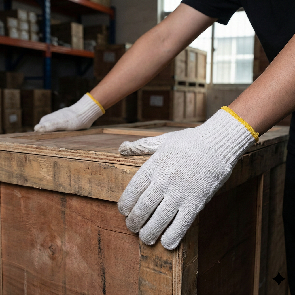 10 Gauge Original White Cotton / Bleach Cotton Gloves