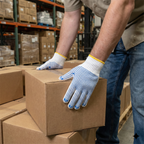 10 Gauge Bleached White Double Side PVC Dotted Gloves