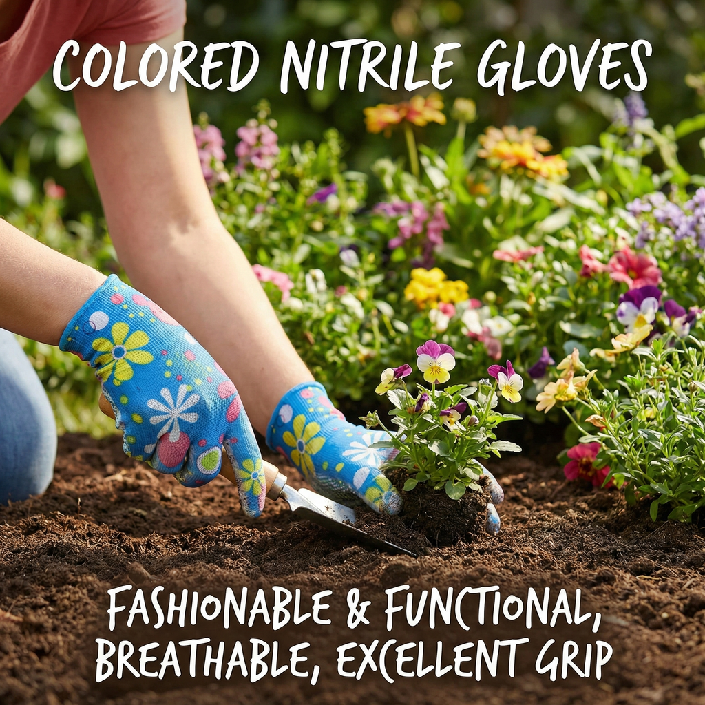 Colored Nitrile Gloves